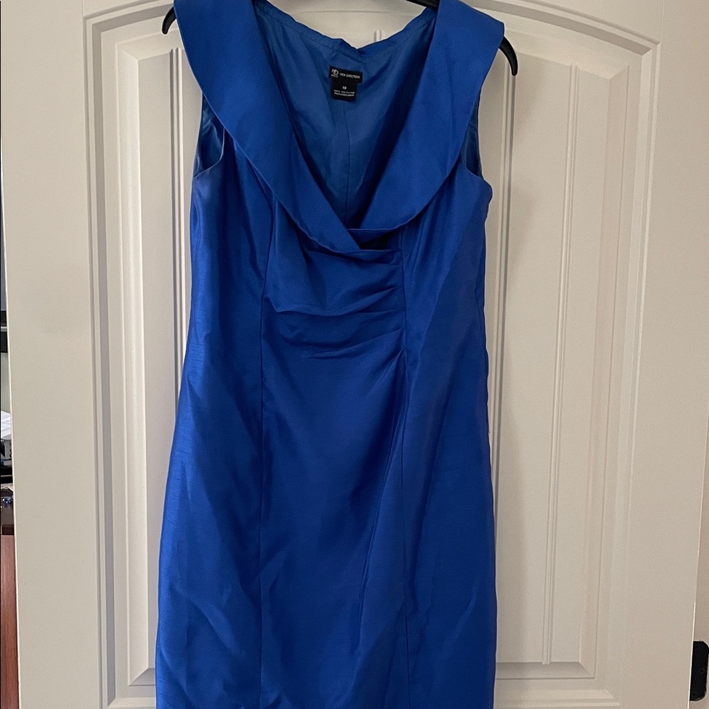 New Directions Royal Blue Cowl Neck Dress